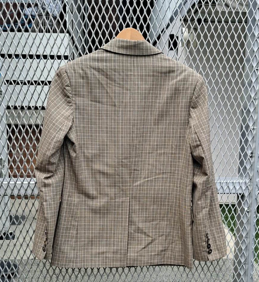 Ernest W. Baker Grey‑Brown Check Virgin Wool Blazer (Mens XS) – Spring/Summer 2022