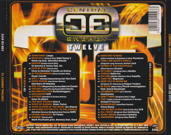 KCB & Hakka* - Oli Dee & Shaun Reed : Central Energy Twelve (2xCD, Comp, Mixed)