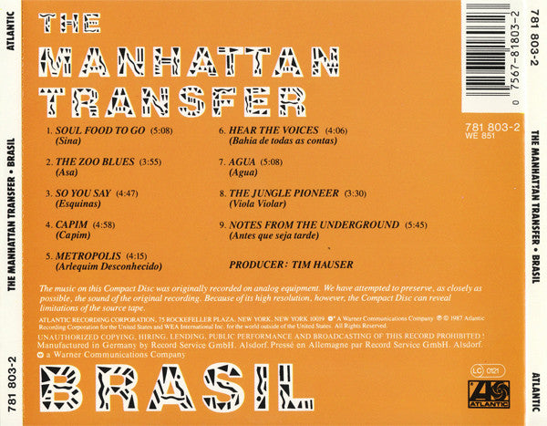 The Manhattan Transfer : Brasil (CD, Album)