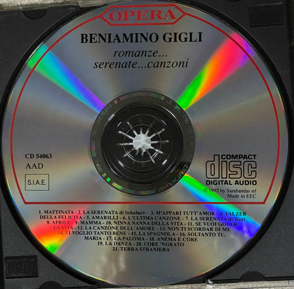 Beniamino Gigli : Romanze - Serenate - Canzoni (CD, Comp, RE)