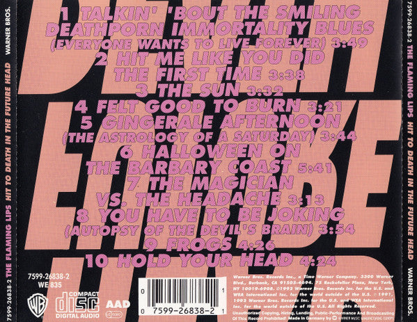 The Flaming Lips : Hit To Death In The Future Head (CD, Album, RP)