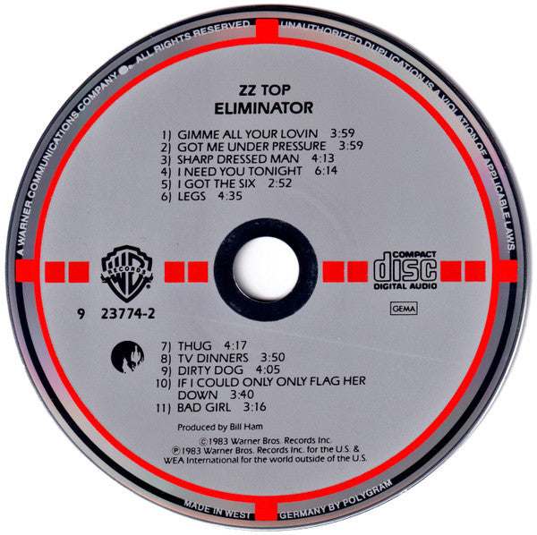 ZZ Top : Eliminator (CD, Album, RE, Tar)