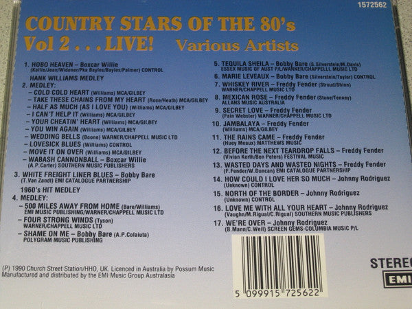 Various : Country Stars Of The 80's Vol 2...Live! (CD, Comp)