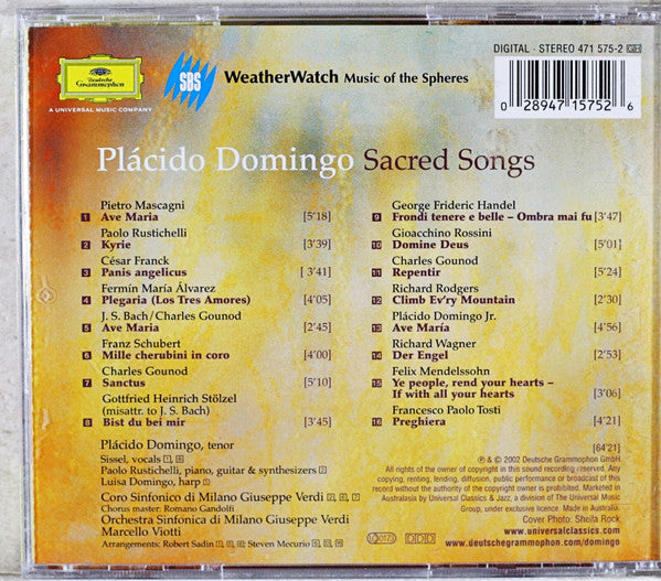 Plácido Domingo* : Sacred Songs (CD, Album)