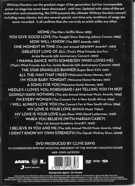 Whitney Houston : Live: Her Greatest Performances (DVD-V, NTSC, Reg)