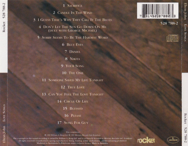 Elton John : Love Songs (CD, Comp, SSD)