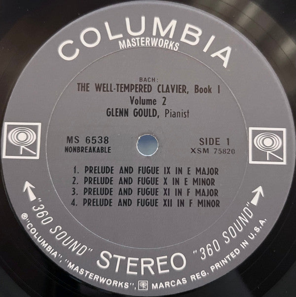 Johann Sebastian Bach - Glenn Gould : The Well-Tempered Clavier, Book I, Preludes And Fugues 9-16 (LP, Album, RP)