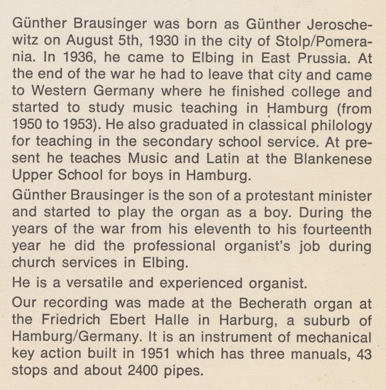 Günther Brausinger : Organ Magnificent Vol. II (LP)