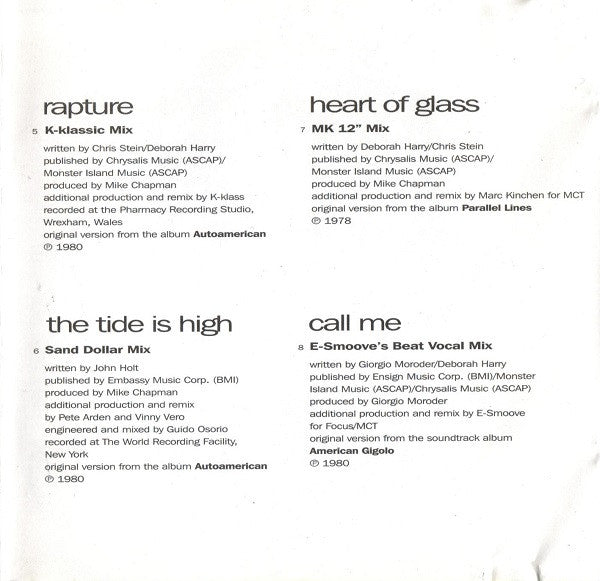 Blondie : Remixed Remade Remodeled - The Remix Project (CD, Comp)