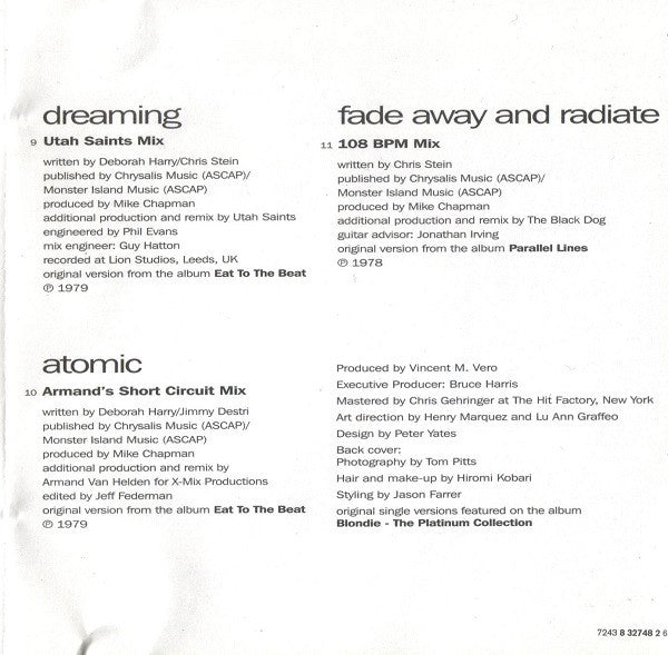 Blondie : Remixed Remade Remodeled - The Remix Project (CD, Comp)