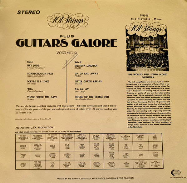101 Strings Plus Guitars Galore : Guitars Galore Volume 2 (LP, Album)