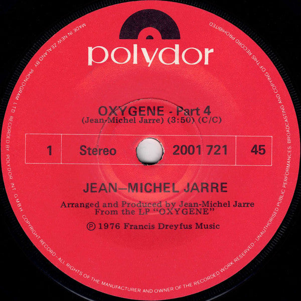 Jean-Michel Jarre : Oxygène Part 4 (7", Single)