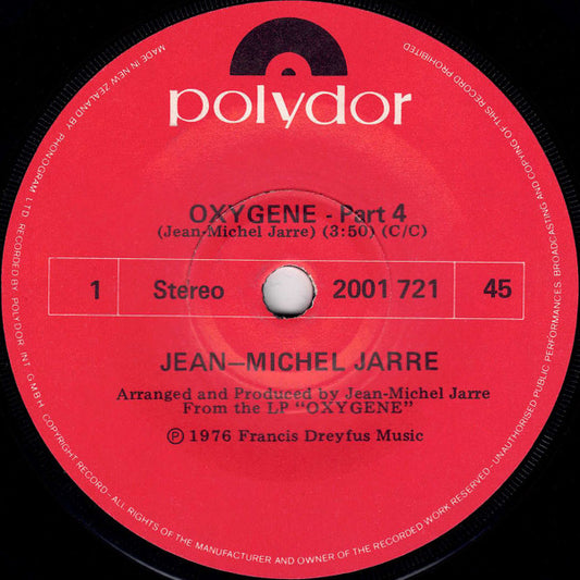 Jean-Michel Jarre : Oxygène Part 4 (7", Single)