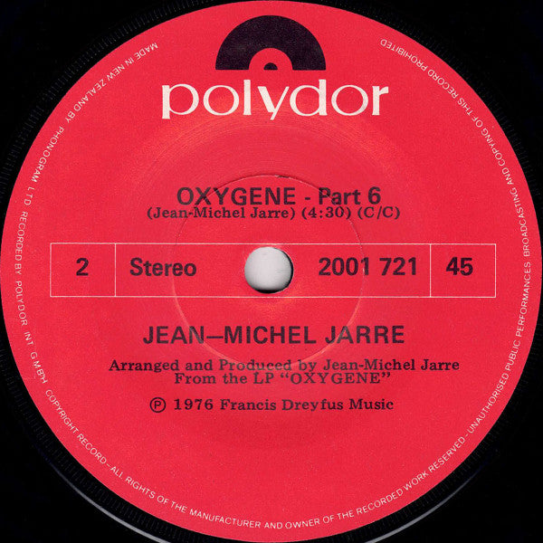 Jean-Michel Jarre : Oxygène Part 4 (7", Single)