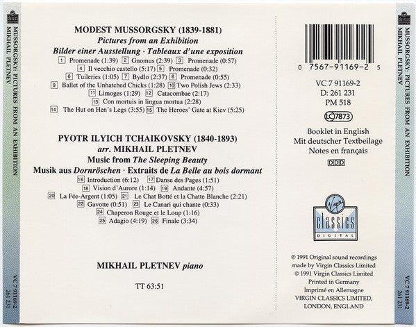 Modest Mussorgsky, Mikhail Pletnev, Pyotr Ilyich Tchaikovsky : Pictures From An Exhibition - The Sleeping Beauty (CD)