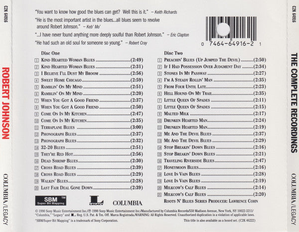 Robert Johnson : The Complete Recordings (2xCD, Comp, RE, RM, Pit)