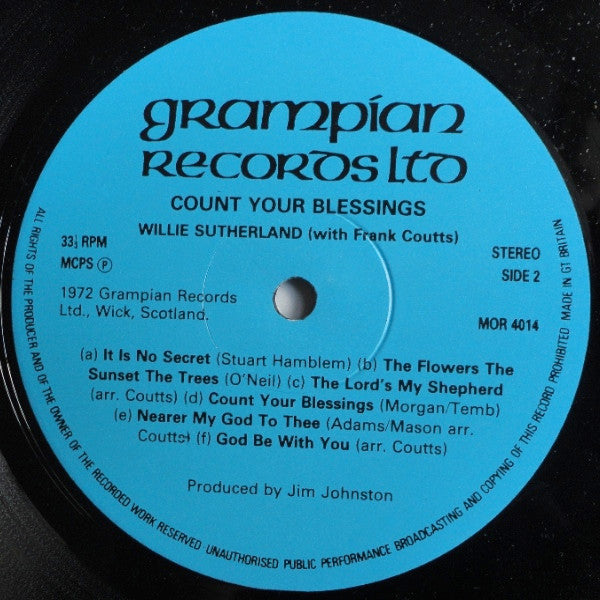 Willie Sutherland With Frank Coutts : Count Your Blessings (LP)