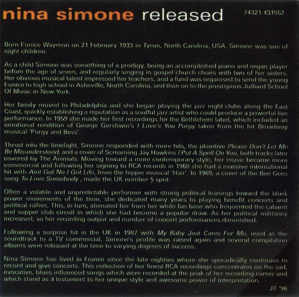 Nina Simone : Released (CD, Comp)