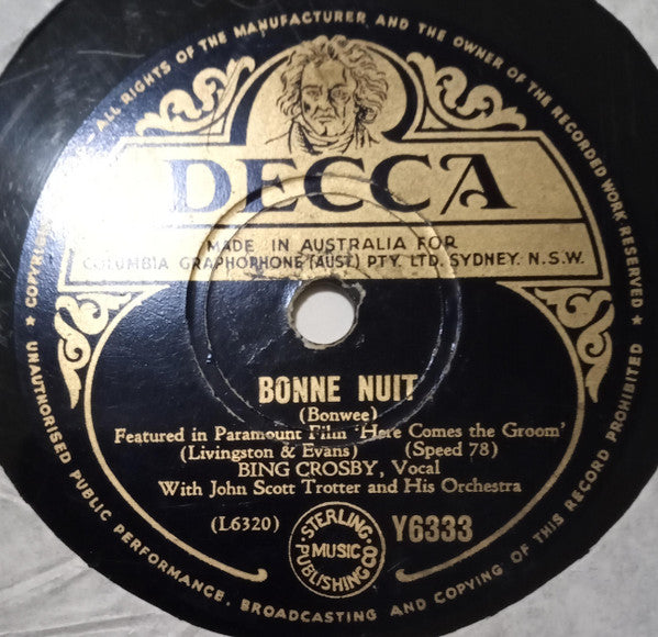 Bing Crosby : Bonne Nuit / Your Own Little House (Shellac, 10")