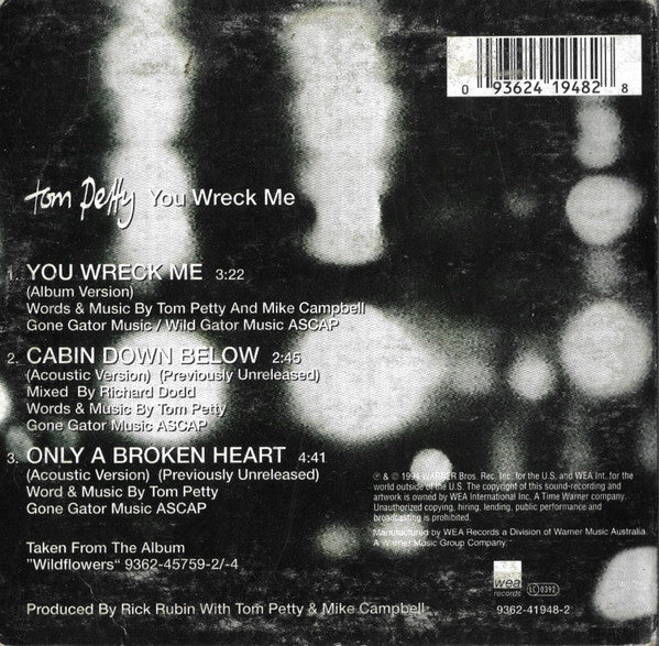 Tom Petty : You Wreck Me (CD, Single, Car)