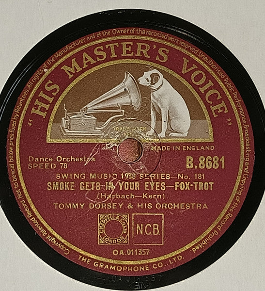 Tommy Dorsey And His Orchestra : Smoke Gets In Your Eyes / Night And Day (Shellac, 10", RP, DT )