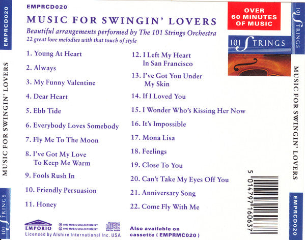 101 Strings : Music For Swingin' Lovers (CD, Album)