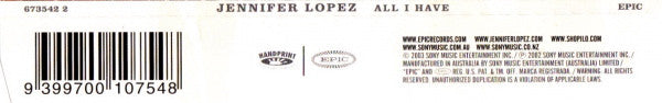 Jennifer Lopez Featuring LL Cool J : All I Have (CD, Single)