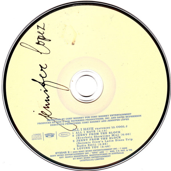 Jennifer Lopez Featuring LL Cool J : All I Have (CD, Single)