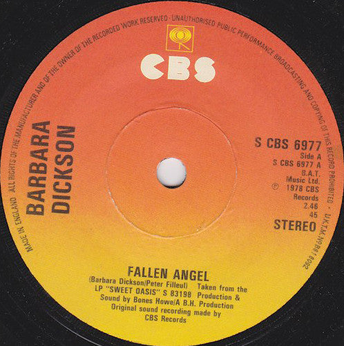 Barbara Dickson : Fallen Angel (7", Single)