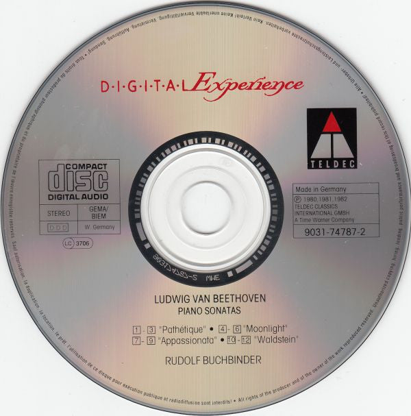 Ludwig van Beethoven, Rudolf Buchbinder : Piano Sonatas (Mondschein =  Moonlight =  Clair De Lune ·  Appassionata · Pathétique ·  Waldstein) (CD)