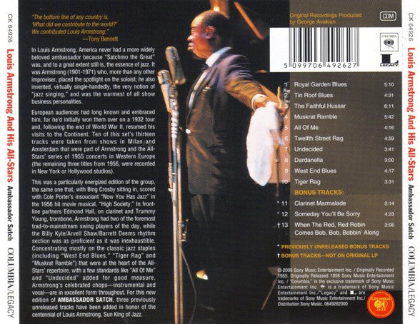 Louis Armstrong And His All-Stars : Ambassador Satch (CD, Album, RE)