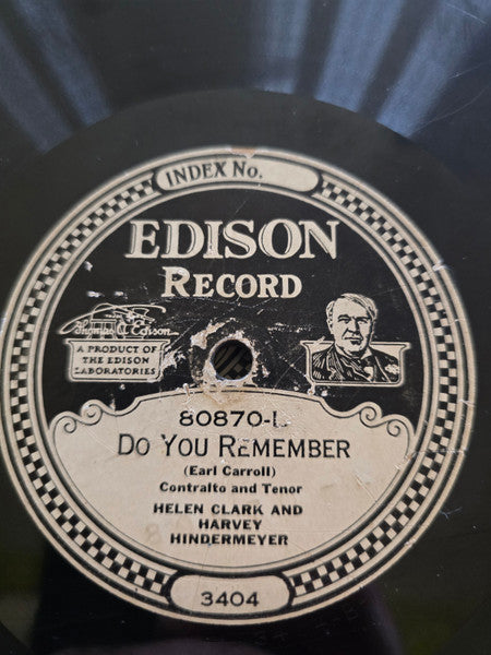 Elizabeth Spencer, Helen Clark, Harvey Hindermyer : I Love You Truly / Do You Remember  (Edison Disc)