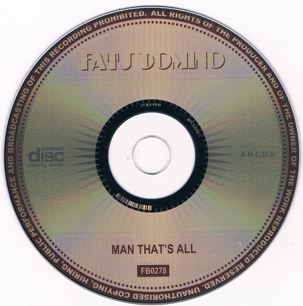 Fats Domino : Man That's All (CD, Comp, RM)