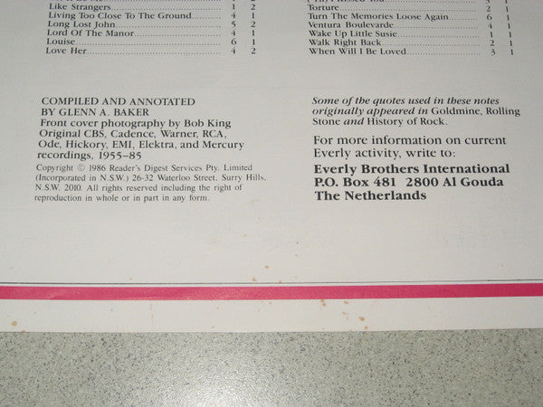 Everly Brothers : The Best Of The Everly Brothers  (6xLP, Comp + Box)