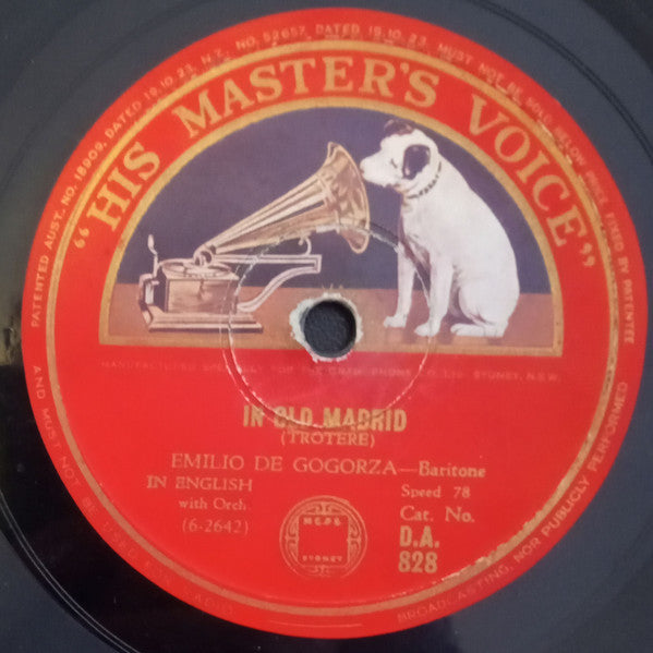 Emilio De Gogorza : Juanita / In Old Madrid (Shellac, 10")