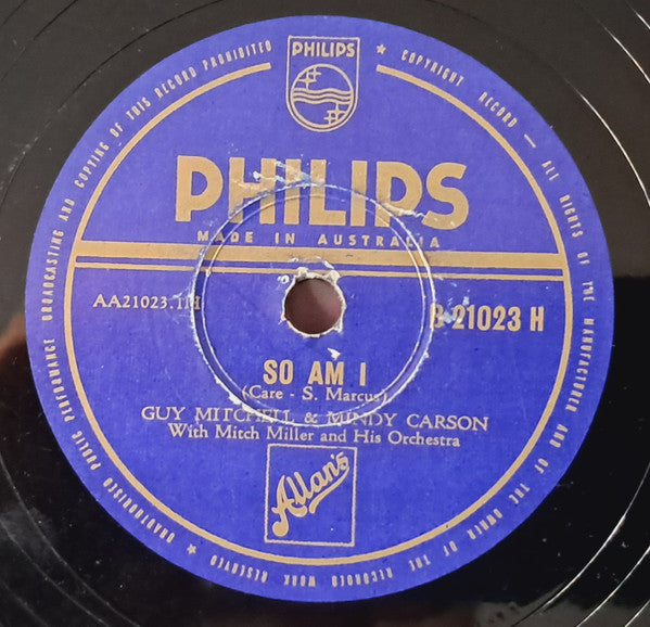 Guy Mitchell, Mindy Carson, Mitch Miller & His Orchestra : I Want You For A Sunbeam / So Am I (Shellac, 10")