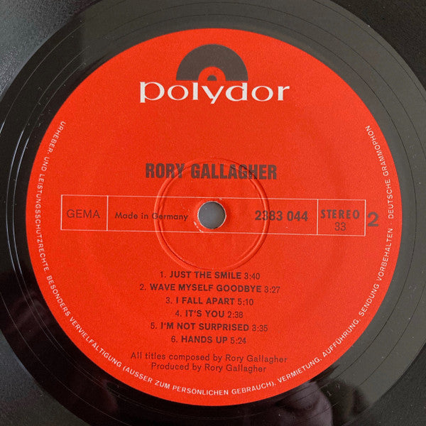 Rory Gallagher : Rory Gallagher (LP, Album)