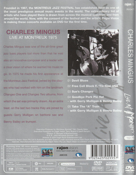 Charles Mingus : Live At Montreux 1975 (DVD-V, Multichannel, PAL, DTS)