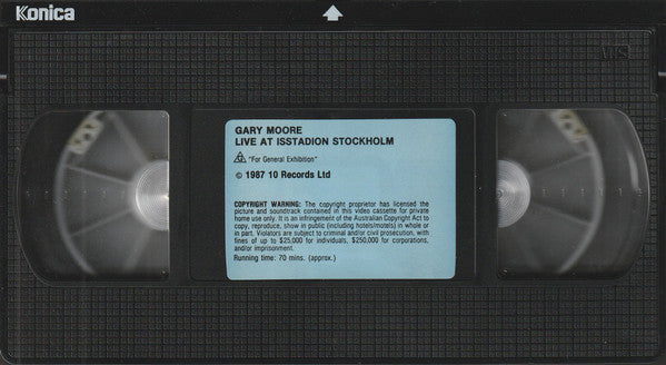 Gary Moore : Wild Frontier Tour: Live At Isstadion Stockholm (VHS, PAL)