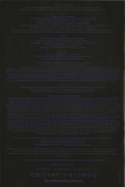 Coldplay : Live 2012 (DVD-V, PAL + CD, Album, RE)