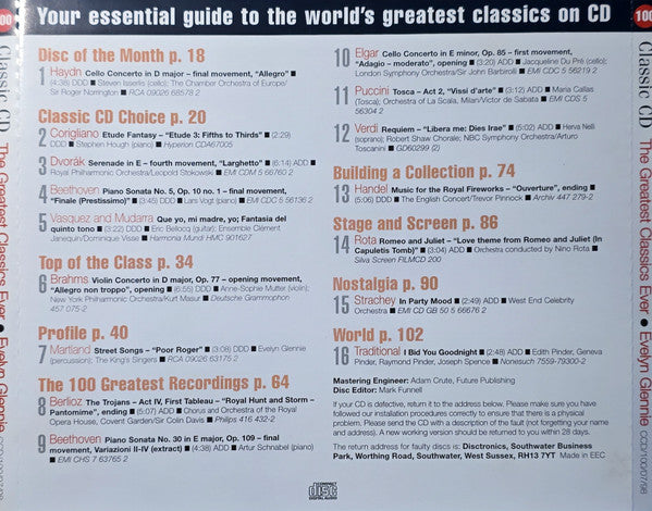 Various : Classic CD 100 - The Greatest Classics Ever • Evelyn Glennie (CD, Comp)