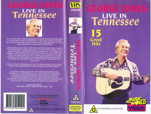 George Jones (2) : Live In Tennessee (VHS, PAL)