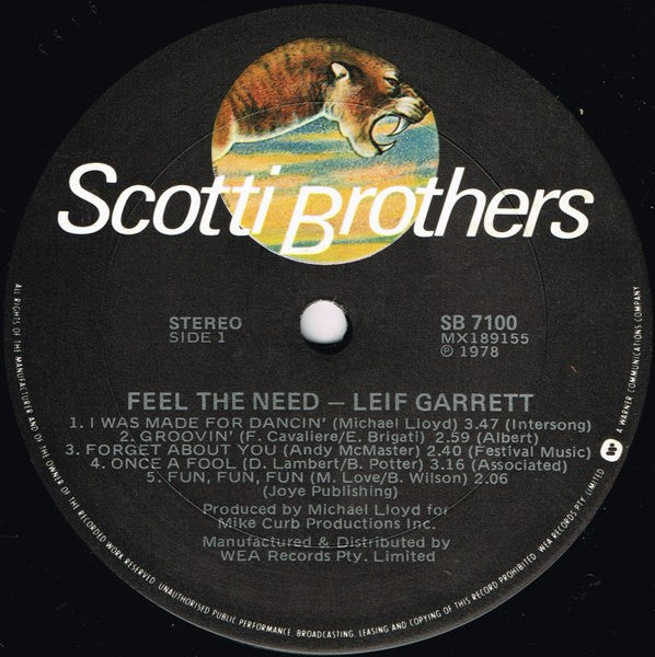 Leif Garrett : Feel The Need (LP, Album)