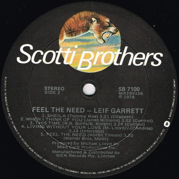 Leif Garrett : Feel The Need (LP, Album)