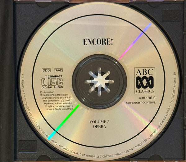 Various : Encore! Best Loved Classics - Volume 5 Opera (CD, Album)