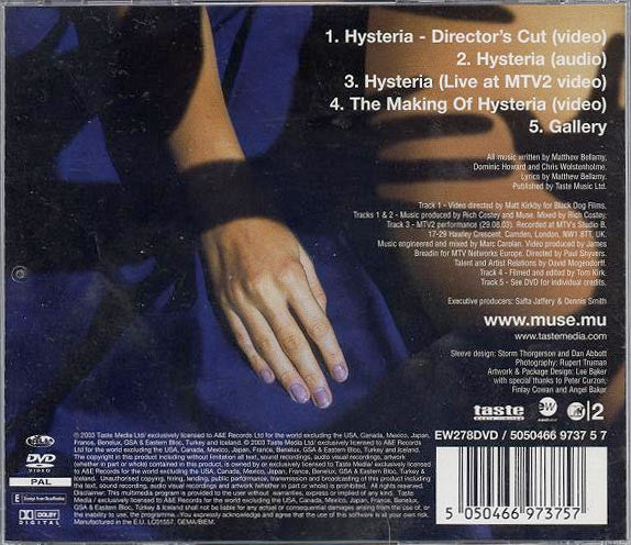 Muse : Hysteria (DVD-V, Single, PAL)