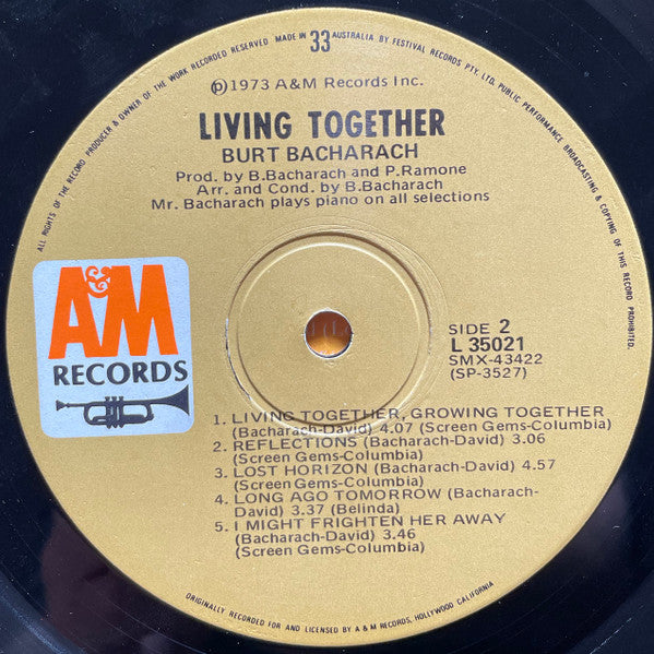Burt Bacharach : Living Together (LP)