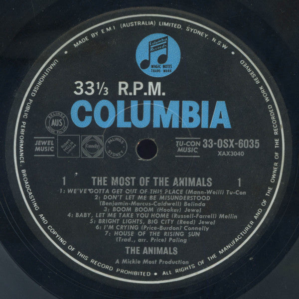 The Animals : The Most Of The Animals (LP, Comp, Mono)