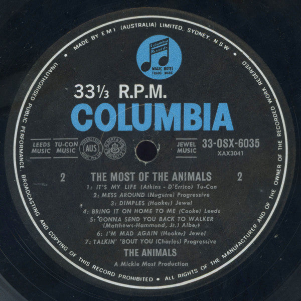 The Animals : The Most Of The Animals (LP, Comp, Mono)