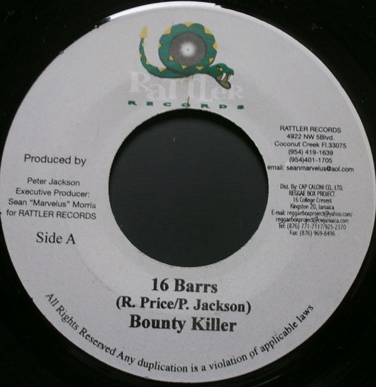 Bounty Killer / Jagwa : 16 Barrs / Orgasm (7")